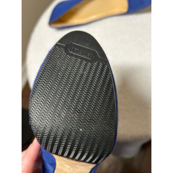 Kate Spade Blue Suede Platform Closed Toe Stiletto Heels - Picture 10 of 11